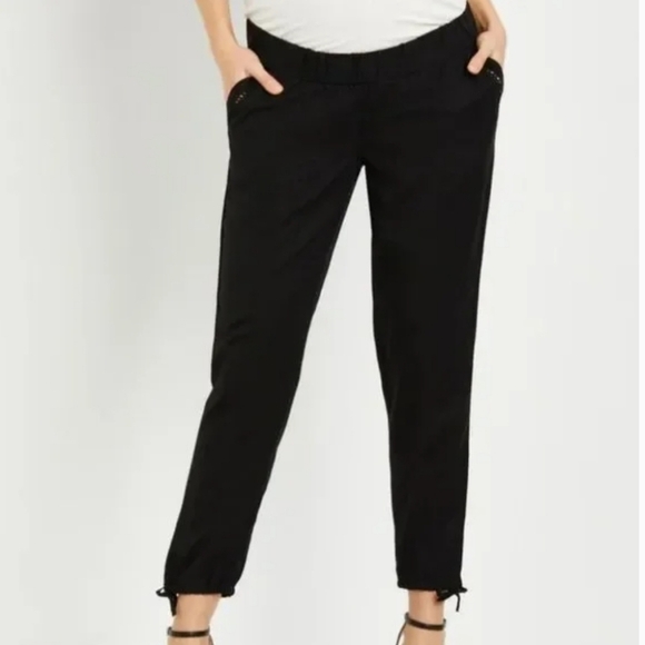 Jessica Simpson Black Tencel Maternity Crop Pants Size Large - Picture 4 of 12